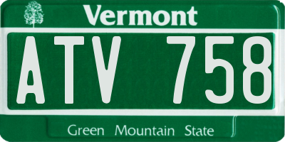 VT license plate ATV758