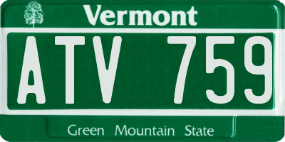 VT license plate ATV759