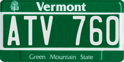 VT license plate ATV760