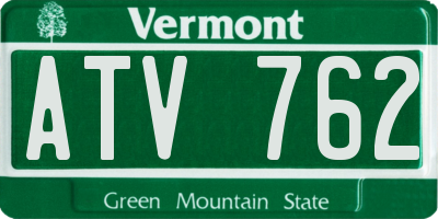 VT license plate ATV762