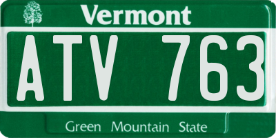 VT license plate ATV763