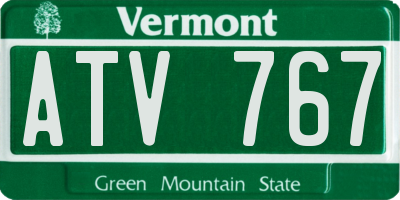 VT license plate ATV767