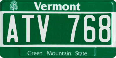 VT license plate ATV768