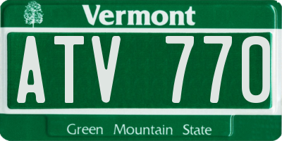 VT license plate ATV770