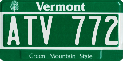 VT license plate ATV772
