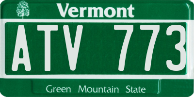 VT license plate ATV773
