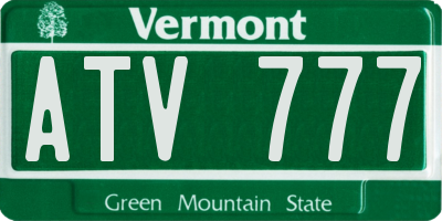 VT license plate ATV777