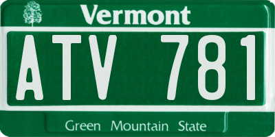 VT license plate ATV781