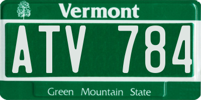 VT license plate ATV784