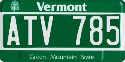 VT license plate ATV785
