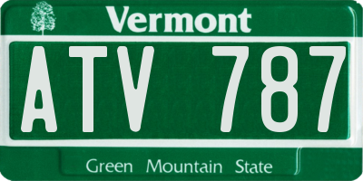 VT license plate ATV787
