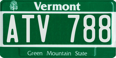 VT license plate ATV788