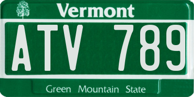 VT license plate ATV789