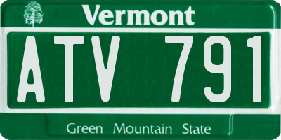VT license plate ATV791