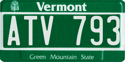 VT license plate ATV793
