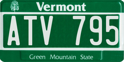VT license plate ATV795