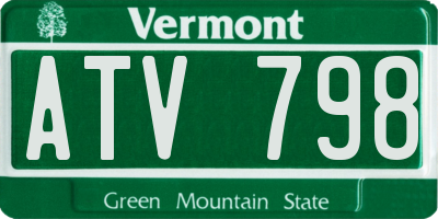VT license plate ATV798
