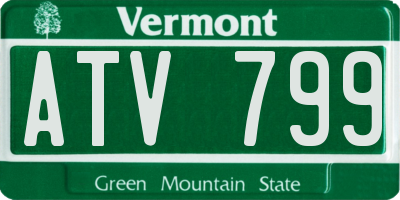 VT license plate ATV799