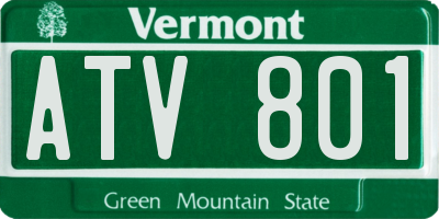 VT license plate ATV801