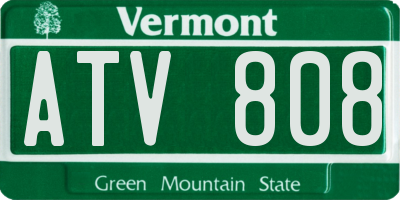 VT license plate ATV808