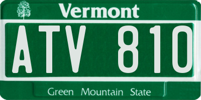 VT license plate ATV810