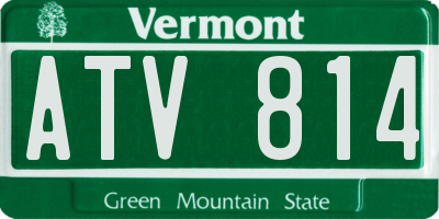 VT license plate ATV814