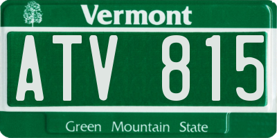 VT license plate ATV815