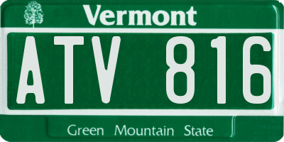 VT license plate ATV816