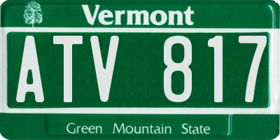 VT license plate ATV817