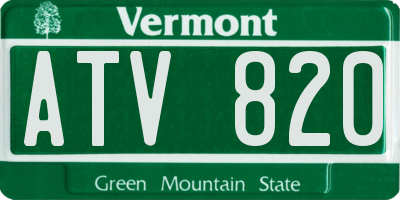 VT license plate ATV820