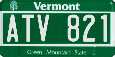 VT license plate ATV821