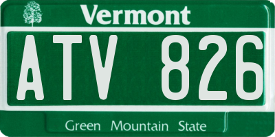 VT license plate ATV826