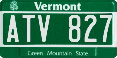 VT license plate ATV827