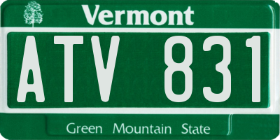 VT license plate ATV831