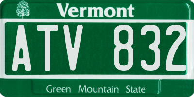 VT license plate ATV832