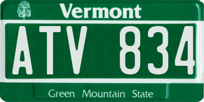 VT license plate ATV834