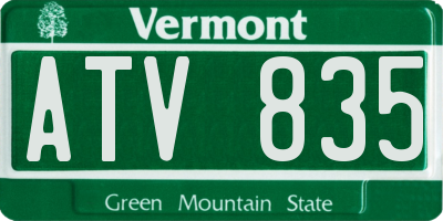 VT license plate ATV835