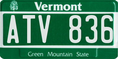VT license plate ATV836