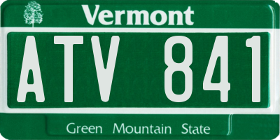VT license plate ATV841