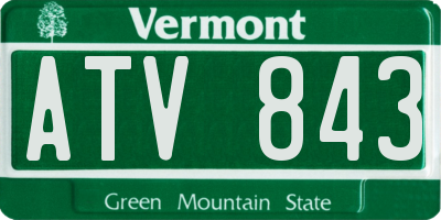 VT license plate ATV843