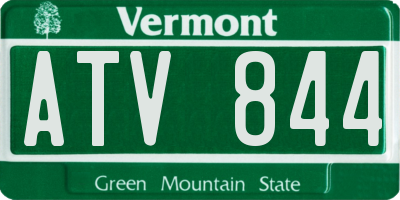 VT license plate ATV844
