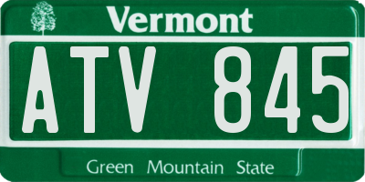 VT license plate ATV845
