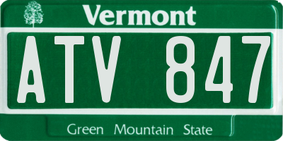 VT license plate ATV847