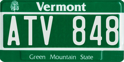 VT license plate ATV848