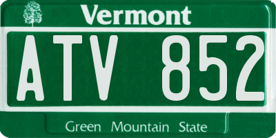 VT license plate ATV852