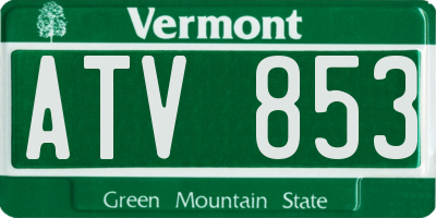 VT license plate ATV853