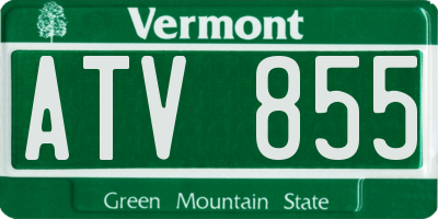 VT license plate ATV855