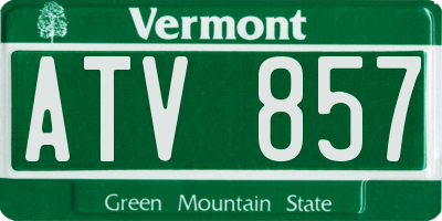 VT license plate ATV857