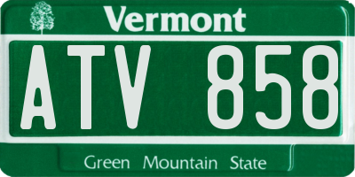 VT license plate ATV858