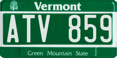 VT license plate ATV859